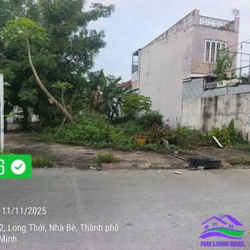 HAILONGREAL: ĐẤT GÓC 5.5TY, DT: 10X12M, 107M2, KHU 274 NGUYỄN VĂN TẠO, LONG THỚI, NHÀ BÈ