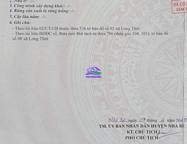 Đất giá: 5,1ty, DT: 5*21m, khu 154/ Nguyễn Văn Tạo, xã Long Thới, Nhà Bè 