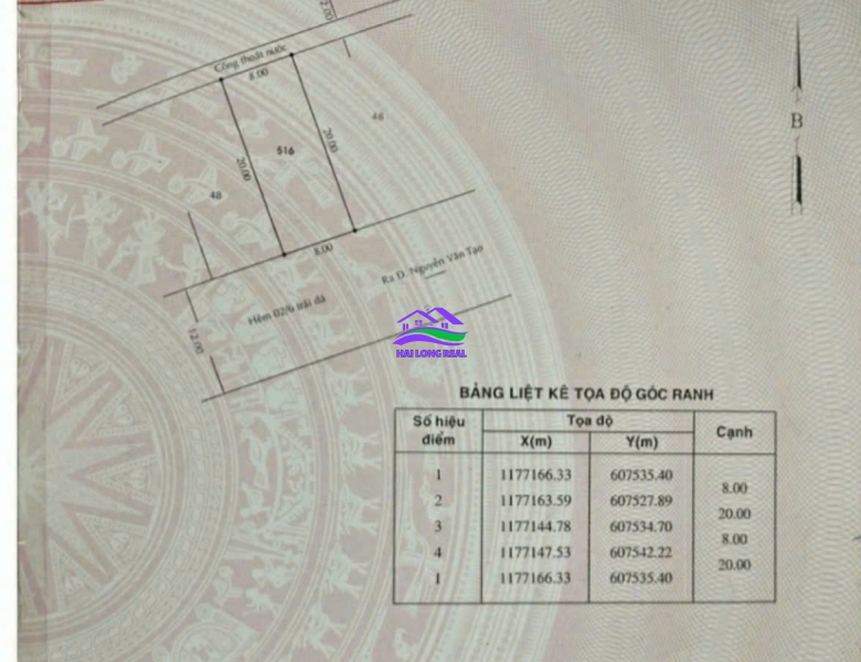 Đất giá: 5,2ty, DT: 8*20m, đường 7m, Nguyễn Văn Tạo, xã Long Thới, Nhà Bè 