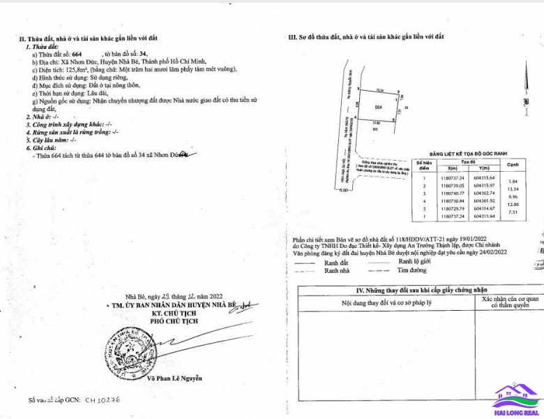 HAILONGREAL: ĐẤT KHU THANH QUẾ, 6,6TY, DT: 10*13M, 845/ NGUYỄN BÌNH, GẦN 3 TRƯỜNG ĐẠI HỌC 
