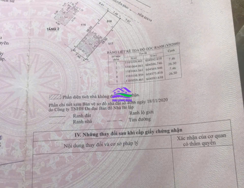 HAILONGREAL: Nhà đường 12m, Lê Thị Tám, Giá: 8,8 tỷ, DT: 7,5x26m, 198m2, 1 lầu, xã Nhơn Đức, Nhà Bè 