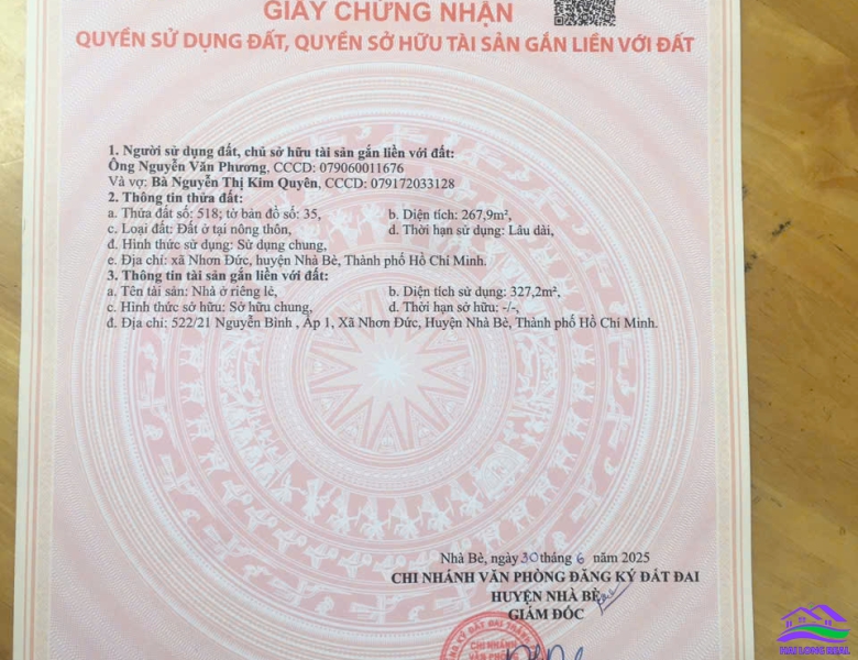 HAILONGREAL: Nhà 8x38m, 280m2, 1 lầu, giá: 9,9 tỷ, đường Nguyễn Bình, nhà bè