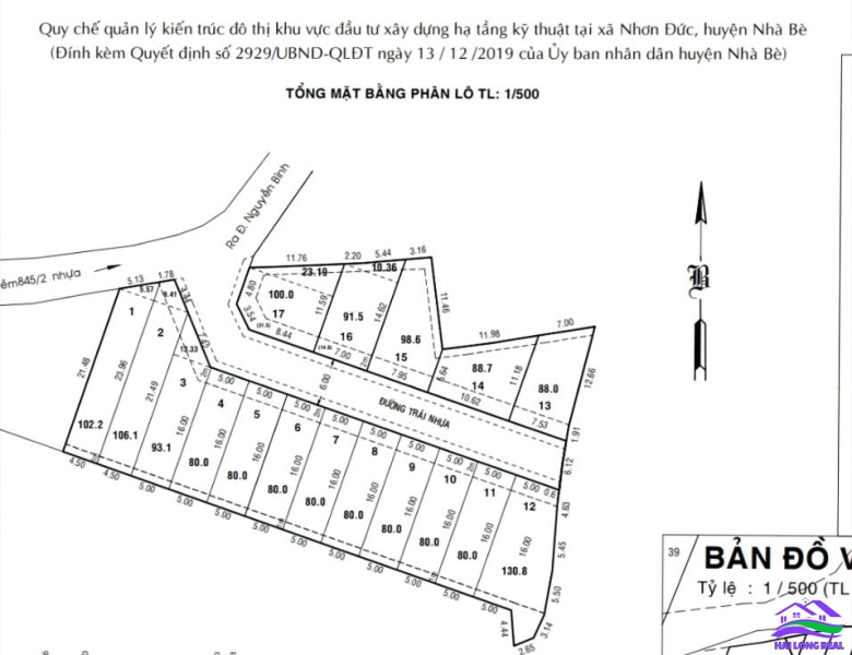 HAILONGREAL: 5 lô đường Nguyễn Bình, 80m2/lô, 50tr/m2, Sau công an xã Nhơn Đức, Nhà Bè 