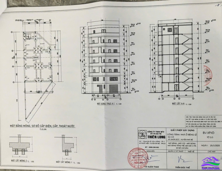 HAILONGREAL: Đất giá: 14,5ty, DT: 806m2, thổ cư: 252m2, có GPXD 7 tầng, Lê Văn Lương, Nhà Bè 