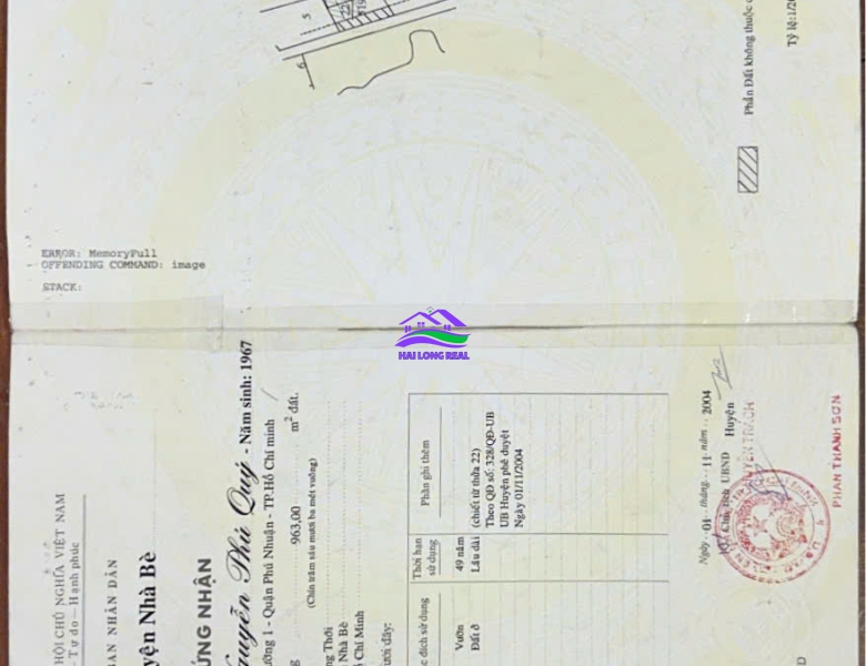 HAILONGREAL: Nhà mặt tiền đường Nguyễn Văn Tạo, Giá: 20ty, DT: 474m2, thổ cư 255m2, Xã Long Thới, Nhà Bè 