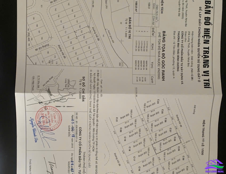 HAILONGREAL: đất khu 512 Nguyễn Văn Tạo, xã Long Thới, Nhà Bè, Giá: 25tr/m2, DT: 8x21m, đường 12m, khu C45