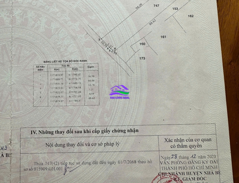 HAILONGREAL: Đất mặt tiền đường Liên Ấp 2/3, Nguyễn Văn Tạo, giá: 3,8tr/m2, diện tích: 1280m2, xã Hiệp Phước, Nhà Bè 