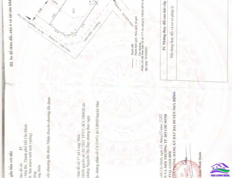 HAILONGREAL: Đất Góc giá: 2,45ty, DT: 6*11m, khu 602/ Nguyễn Văn Tạo, xã Long Thới, Nhà Bè 