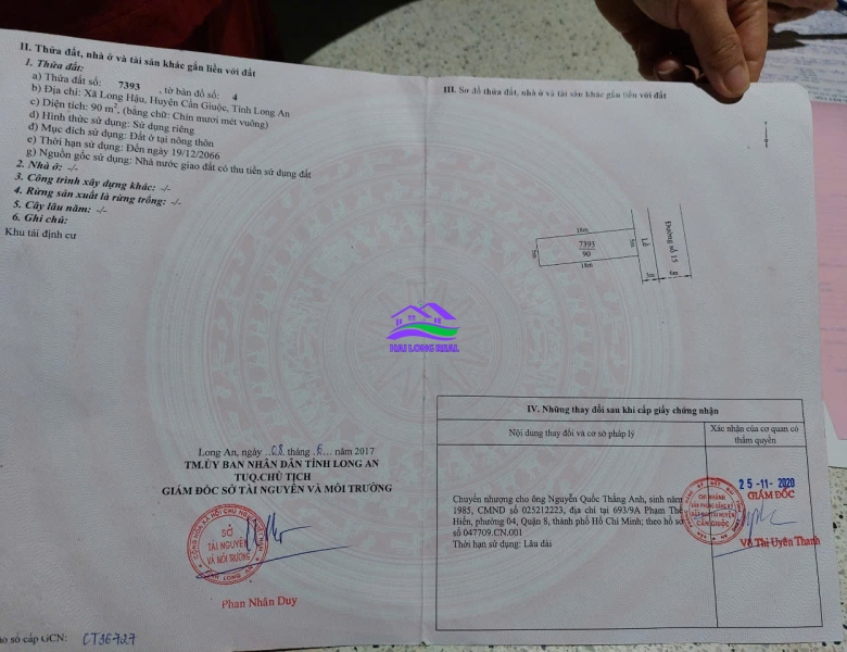 HAILONGREAL: ĐẤT 2.2TY, DT: 5X18M, ĐƯỜNG SỐ 15, KHU THÁI SƠN, LONG HẬU