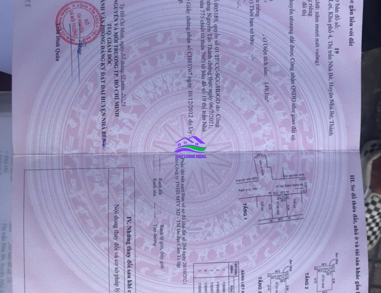 HAILONGREAL: NHÀ 5.9TY, DT: 5.8X11M, 3 TẦNG, 76/ DƯƠNG CÁT LỢI, TT NHÀ BÈ