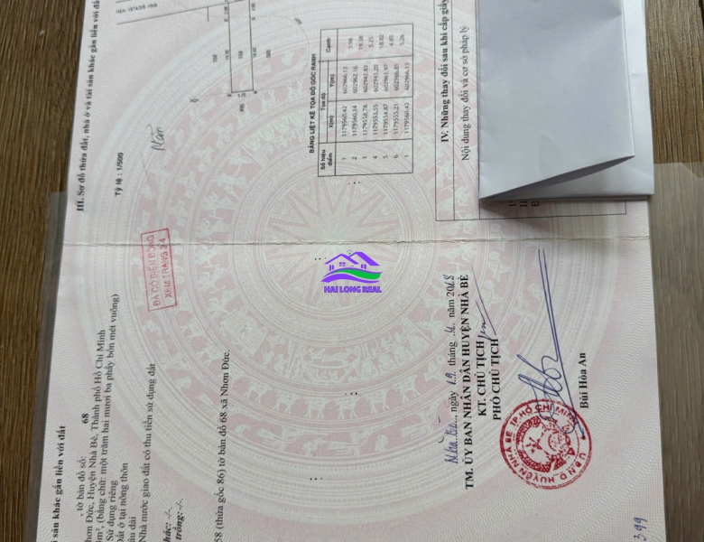 HAILONGREAL: ĐẤT 29TR/M2, DT: 5X24M, ĐƯỜNG 8M, KHU 1874 LÊ VĂN LƯƠNG, NHƠN ĐỨC