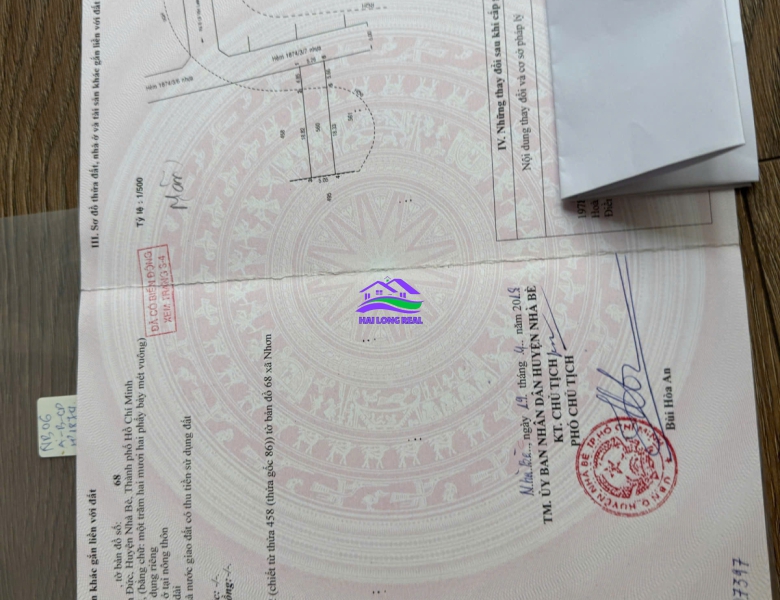 HAILONGREAL: ĐẤT 29TR/M2, DT: 5X24M, ĐƯỜNG 8M, KHU 1874 LÊ VĂN LƯƠNG, NHƠN ĐỨC