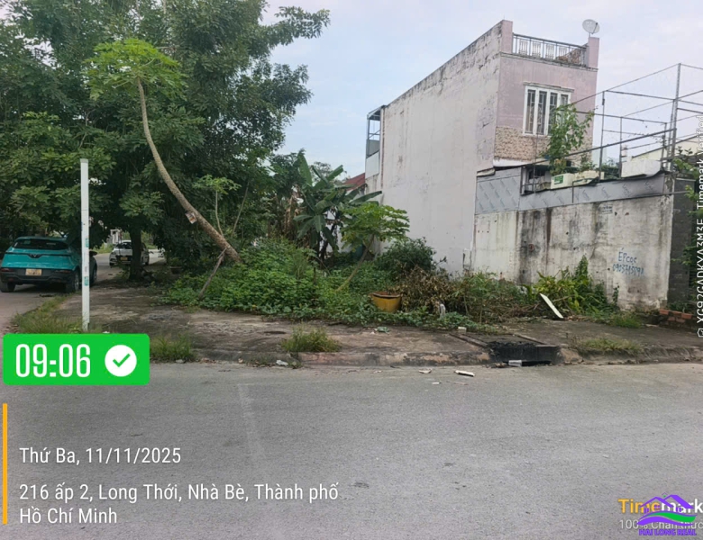 HAILONGREAL: ĐẤT GÓC 5.5TY, DT: 10X12M, 107M2, KHU 274 NGUYỄN VĂN TẠO, LONG THỚI, NHÀ BÈ