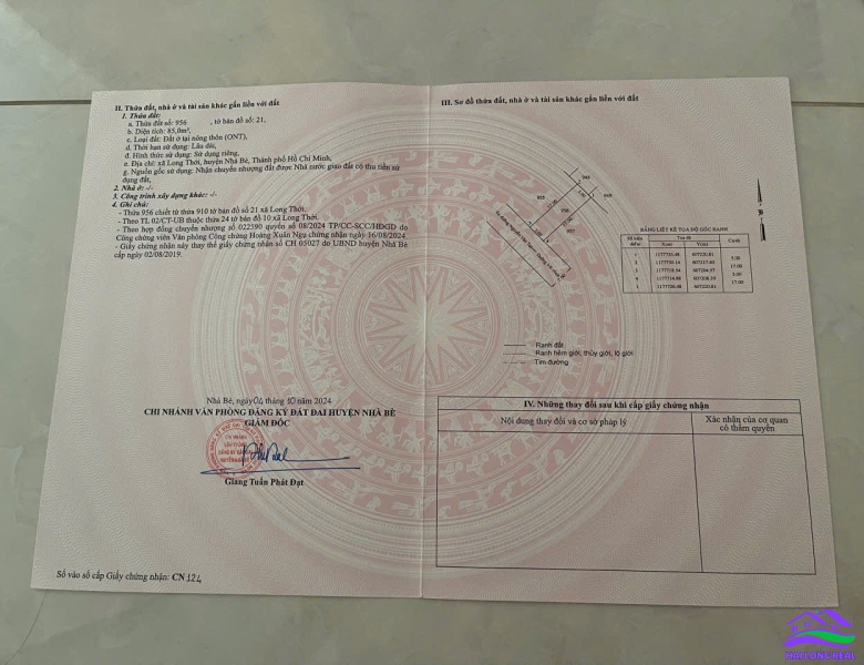 HAILONGREAL: ĐẤT 3.7TY, DT: 5X17M, ĐƯỜNG 8M, KHU 409/ NGUYỄN VĂN TẠO, LONG THỚI, NHÀ BÈ