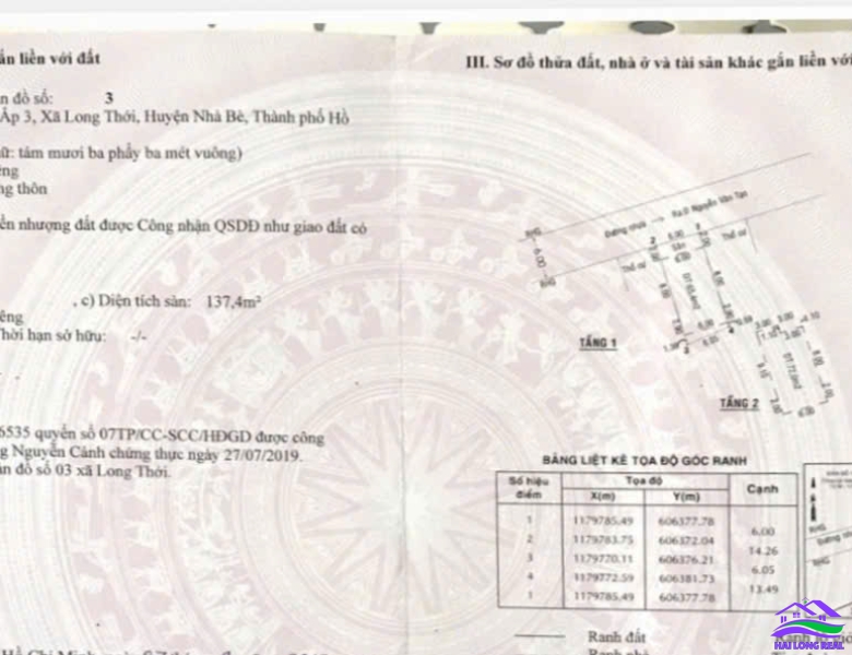 HAILONGREAL: NHÀ KHU 58/ NGUYỄN VĂN TẠO, GIÁ: 5.3TY, DT: 6X14M, 1 LẦU + SÂN THƯỢNG, 5PN